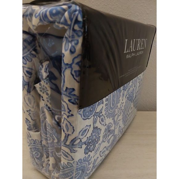 Ralph Lauren ARIELLE FLORAL Navy White 100% Cotton King Duvet Cover Set - Picture 8 of 10